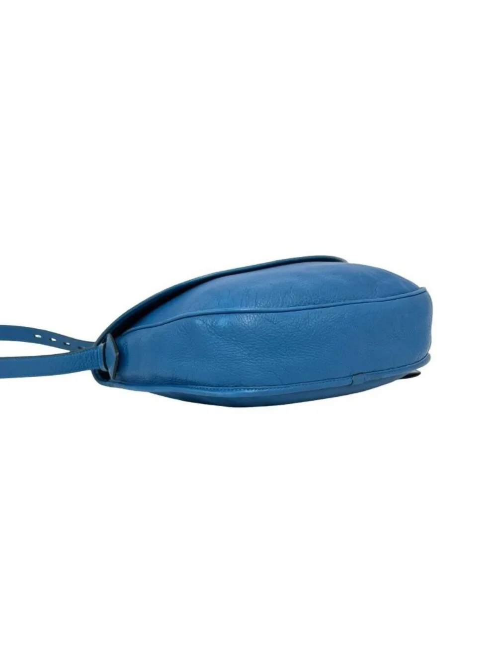Loewe Vintage Heritage Logo Stamp Leather Shoulder Bag Pochette Crossbody Blue